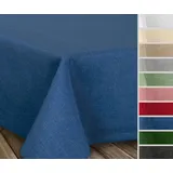 Beautex Tischdecke Fleckenabweisende bügelfreie Tischdecke mit Lotuseffekt, Leinenoptik (1-tlg) blau Eckig | 160 cm x 260 cm