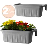 GarPet 2x Blumenkasten Balkongeländer Balkon Blumenkasten Balkonkasten mit Halterung