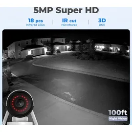 Reolink WLAN IP Kamera, Überwachungskamera 5MP HD mit Audio für Aussen, 2,4/5GHz WiFi, Smarte Bewegungserkennung, Fernzugriff, RLC-510WA Schwarz
