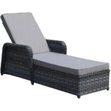 Luxus Premium Gartenliege Sonnenliege Gartenmöbel Polyrattan Relaxliege