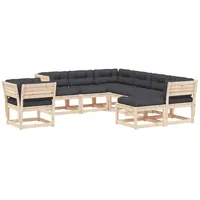 vidaXL 8-tlg Garten-Lounge-Set mit Kissen Massivholz Kiefer Modell 13