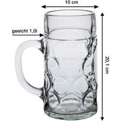 Stölzle Maßkrug Isar  1 l /-/ Glas 6er Karton