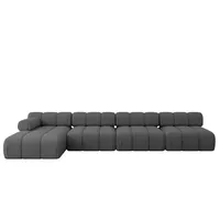altdecor Ecksofa modulares Sofa Razon-L3 - 380x160x70 cm Grau Bouclé