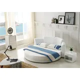 Xlmoebel Rundbett Rundes Schlafzimmerbett mit LED-Beleuchtung in modernem Design (Bett), Hergestellt in Europa weiß