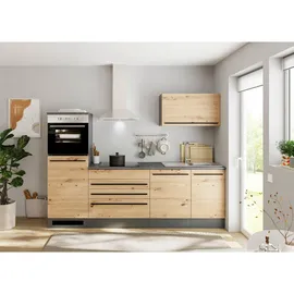 BASIC by Balculina Küchenzeile Jazz 260 cm anthrazit/artisan eiche/metallic braun