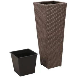 vidaXL Garten-Hochbeet 3-tlg. Poly Rattan Braun