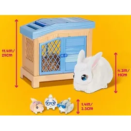 Little Live Pets Moose Toys 300212 - Little Live Pets, Mama Surprise Spielset Interaktiv, Hasen-Mama mit 3 Häschen-Babys und Zubehör