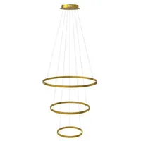 S.luce Pendelleuchte LED 3er-Ring Hängeleuchten Kombination Zentrisch Gold, Warmweiß