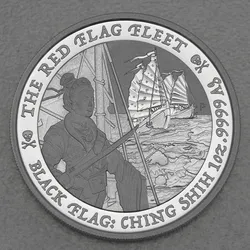 Silbermünze 1oz Red Flag Fleet - Ching Shih 2021 Black Flag Serie (Tuvalu)