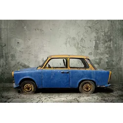 Fototapete PAPERMOON "Vintage rostiges Auto", bunt, B:5,0m L:2,8m, Vlies, Tapeten