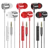 In Ear Kopfhörer mit Kabel, 3-er Kopfhörer mit Mikrofon und Lautstärkeregler, Stereo und Leichte Kopfhörer, In-ear Ohrhörer Kompatibel für Samsung,Tablet, Laptops, MP3 Players und Andere 3,5 mm Geräte