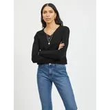 VILA VIRIL V-Neck L/S Knit Top Schwarz XL