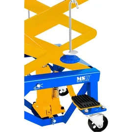 MSW Hebebühne Metall 51 cm x 49 cm x 86,5 cm blau mit Rollen 135 kg