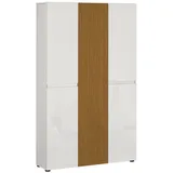freiraum Schuhschrank Lady 20 Böden, weiss hochglanz / Eiche Dekor - 120x200x34 (BxHxT) braun