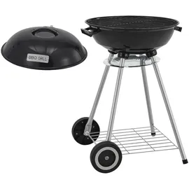 casa.pro Holzkohlegrill Apricena 80 x 49 x 47 cm Schwarz/Silber