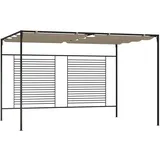 vidaXL Pavillon mit Ausziehbarem Dach 3x4x2,3 m Taupe 180 g/m2