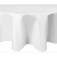 Damast Tischdecke 100% Baumwolle Gastro Edition Rund 160 cm Weiß Größe wählbar