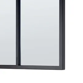 Beliani Wandspiegel Schwarz Metall rechteckig 38x132x3 cm