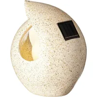 Lumineo Solar Tischleuchte 17x13x19cm Keramik gesprenkelt Warmweiß