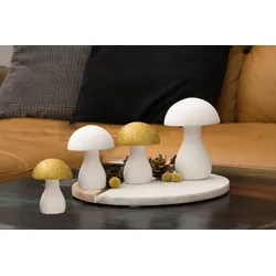 Pilz Palio weiß/goldglitzer 10cm