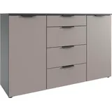 WIMEX Kombikommode WIMEX "Oxford by fresh to go, mit Schubladen, in 2 Größen", grau (grafit, saharagrau), B:135cm H:92cm T:41cm, Spanplatte, Sideboards, Kombikommode, Mit Soft-close Beschlägen, Kommode Made in Germany