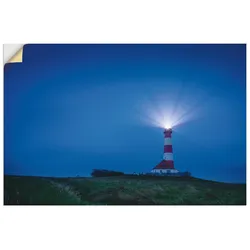 Artland Wandfolie »Leuchtturm Westerheversand am Abend«, Gebäude, (1 St.), selbstklebend Artland Farbe Bild(er): blau