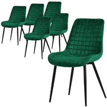 ML-Design Esszimmerstuhl Samt dunkelgrün 6er Set