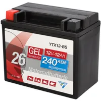 CARTEC Gel Motorradbatterie YTX12-BS 10Ah 180A