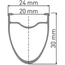 DT Swiss AR 1600 Spline 30 622 x 30 mm Schwarz, - aero-optimiertes Disc-Vorderrad