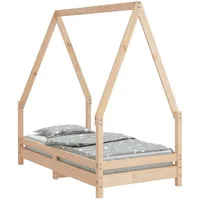 vidaXL Kinderbett 70 x 140 cm Kiefer massiv braun