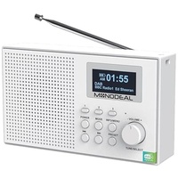 MONODEAL DAB Radio mit Bluetooth, DAB Plus Radio Klein, Rechargeable Dab+ Radio mit Wecker, Küchenradio mit LCD-Display/USB-Ladekabel