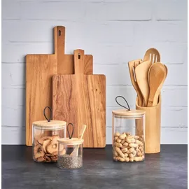 Zeller Vorratsglas mit Löffel und Bambusdeckel 320 ml 3 St.