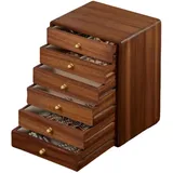 Schmuckkästchen Holz Damen Schmuckkasten Groß 4 Ebenen Schmuckschrank