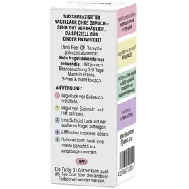MINICO Peel-Off KinderNagellack Glitzer 4ml - TopCoat NEU