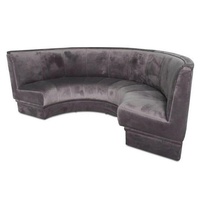 Casa Padrino Luxus Sofa Grau 167 x 83 x H. 94 cm - Halbrundes Samt Sofa - Luxus Möbel