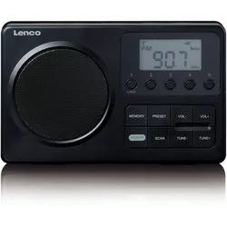 Lenco MPR-035BK - Batteriebetriebenes, kompaktes tragbares FM-Radio mit LCD-Bildschirm - Schwarz
