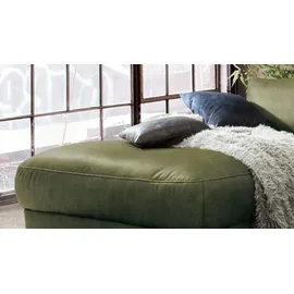 KAWOLA Ecksofa motorischer Relaxfunktion LOLA Dunkelgrün Webstoff Relaxfunktion