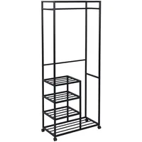 M2 Kollektion ANDORRA Rollgarderobe 75 x 183 x 35 cm schwarz