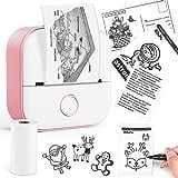 Memoking Thermodrucker - T02 Pocket Bluetooth Wireless Portable Mobile Drucker, 50-53mm Schwarzweißdruck für Geschenkstudien Notizen Arbeit Kinder, Kompatibel mit iOS & Android, Rosa