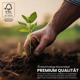 B.M. Schreibtisch XB-Serie Graphit / Silber