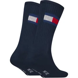Tommy Hilfiger Socken TOMMY HILFIGER "TH KIDS SOCK FLAG", Mädchen, Gr. 39-42, blau (navy), Baumwollmischung, normal, Socken Socken, halbe Frotteesohle für zusätzlichen Komfort