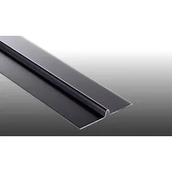 Aluminium Fugenprofile für 6 mm HPL-Platten - 2500 mm Alu Sickenprofile - Blank / Schwarz - 62 mm Breite