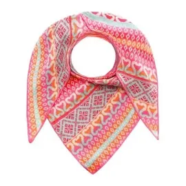 Zwillingsherz Dreieckstuch "Maralda", Damen, türkis orange pink, Strick, Materialmix, gemustert, mehrfarbig, Modetücher, farbenfrohes Muster, wärmend, Strick