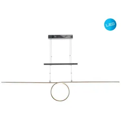 NÄVE LED Pendelleuchte "Gegenzug-Pendelleuchte "Loop Line"", silber (chrome), Ø 6,00cm H: 120,00cm, Lampen, modernes Design; helles Licht