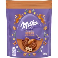 Milka Feine Eier Noisette mit zarter Haselnussfüllung – einzeln verpackte Osterschokolade aus Alpenmilch – 90g