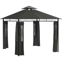 Outsunny Pavillon 3 x 3 m inkl. 4 Seitenteile Dunkelgrau