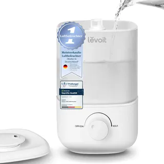 Levoit Top-Fill Luftbefeuchter bis 25H für Schlafzimmer Kinderzimmer, 23dB leise Humidifier für Baby Pflanzen, Raumbefeuchter mit 360° drehbarer Düse, automatische Abschaltung