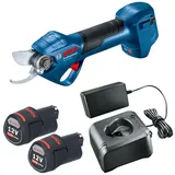 Bosch Pro Pruner Professional Akku Astschere 12 V ( 06019K1021 ) + 2x Akku 3,0 Ah + Ladegerät -