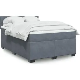 vidaXL Boxspringbett 140 x 200 cm Dunkelgrau