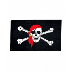 Horror-Shop Dekofigur »Piratenflagge mit Totenkopf 130x80 cm« schwarz